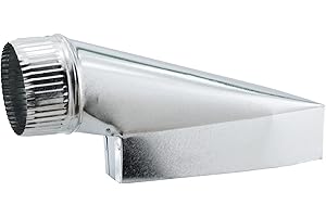 RecPro RV Ducting 4 Inch 90-Degree Duct End Boot | Torpedo Crimped Boot | Galvanized