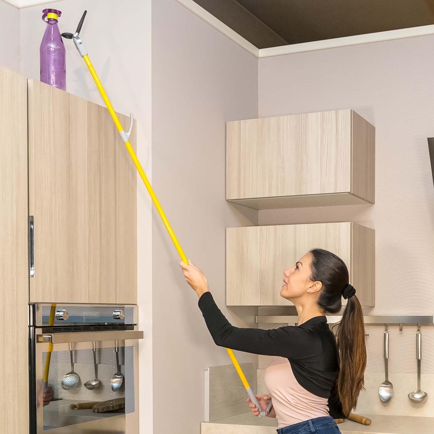 Apex 6x Pinza Prendi Oggetti Raccoglitutto, con Doppia Tenaglia in Gomma per una Presa Salda, Giallo, 158 cm