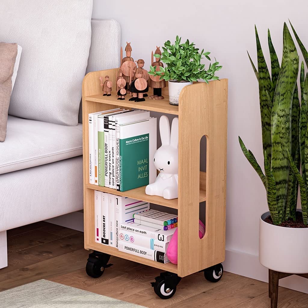 ULTRAWAVE Bücherregal, Bücherregal, Holzrad, Bücherregal, einfaches Regal, Schlafzimmer, Nachttisch, Schrank, kleines Bücherregal, 69 cm hoch, Buch-Organizer