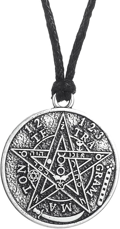 Hebrew Tetragrammaton Goetia Hermetic Kabbalah Pentacle Pendant Necklace for Men
