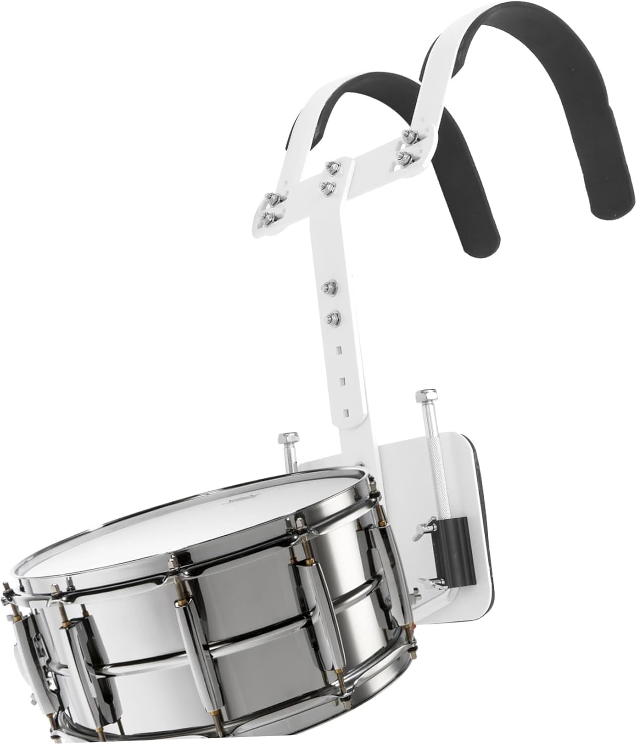 Adjustable Aluminum Snare Drum Carrier Comfortable Shoulder Strap for Marching Band Lightweight Easy to Assemble Snare Drum Back Frame White