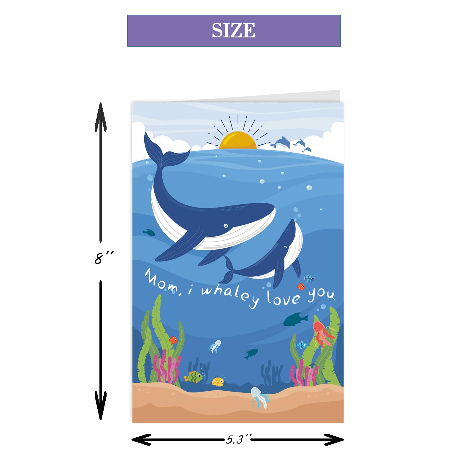 Snapklik.com : XXDJLP Lovely Whale Mothers Day Card For New Mom