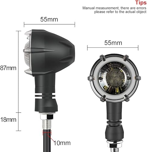 Vista 6 de surpassme 2 luces indicadoras LED de luz intermitente blanca y secuencia ámbar para motocicleta, luces de circulación diurna DRL Switchback Glow