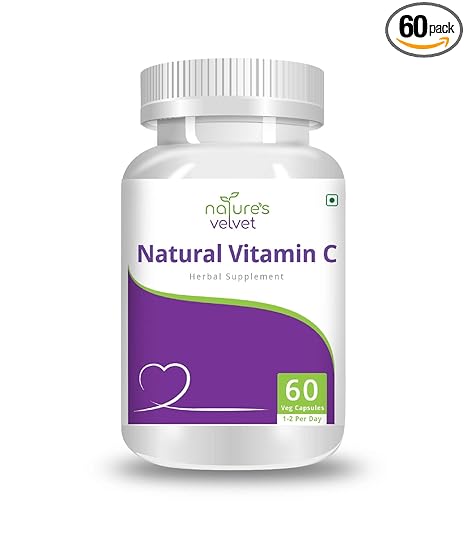 nature's velvet Natural Vitamin C, 60 Veggie Capsules - Pack of 1