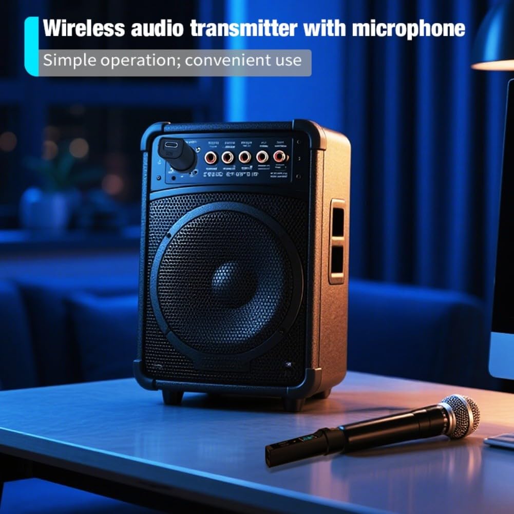 Trasmettitore e ricevitore UHF XLR wireless, microfono wireless plug-on 2.4G con portata di 30-50 m per microfoni dinamici, chitarre elettriche e mixer audio (uno a uno)