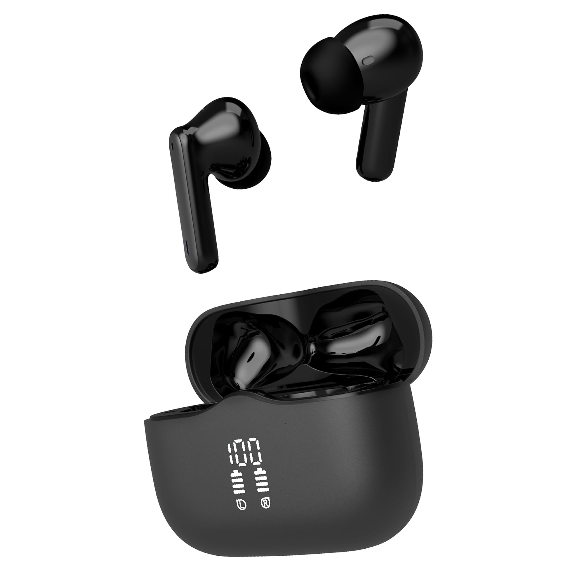 T'nB - Bezprzewodowe słuchawki Bluetooth z aktywną redukcją szumów z dotykowym sterowaniem i kolorowym etui ładującym - szare