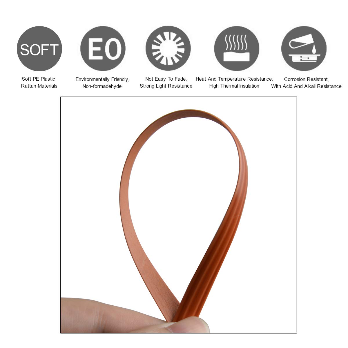YebiO 500G (70M) Gradientowe Płaskie Tkanie Rattanu, Szerokość 8Mm Syntetyczny Rattan Naprawa Dzianina Materiał Plastikowy Rattan Dla Majsterkowiczów Handmadeniture Krzesło Kosz Stołowy/Yellow