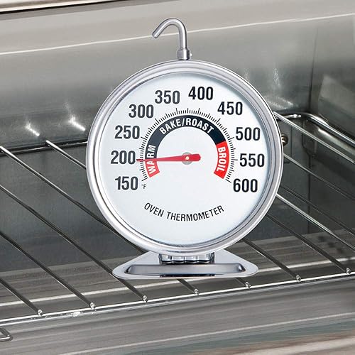 Vista 7 de Extra grande termómetro de horno de 3" con dial de fácil lectura Medidor de temperatura preciso de 150-600°F para cocina, horneado, parrilla