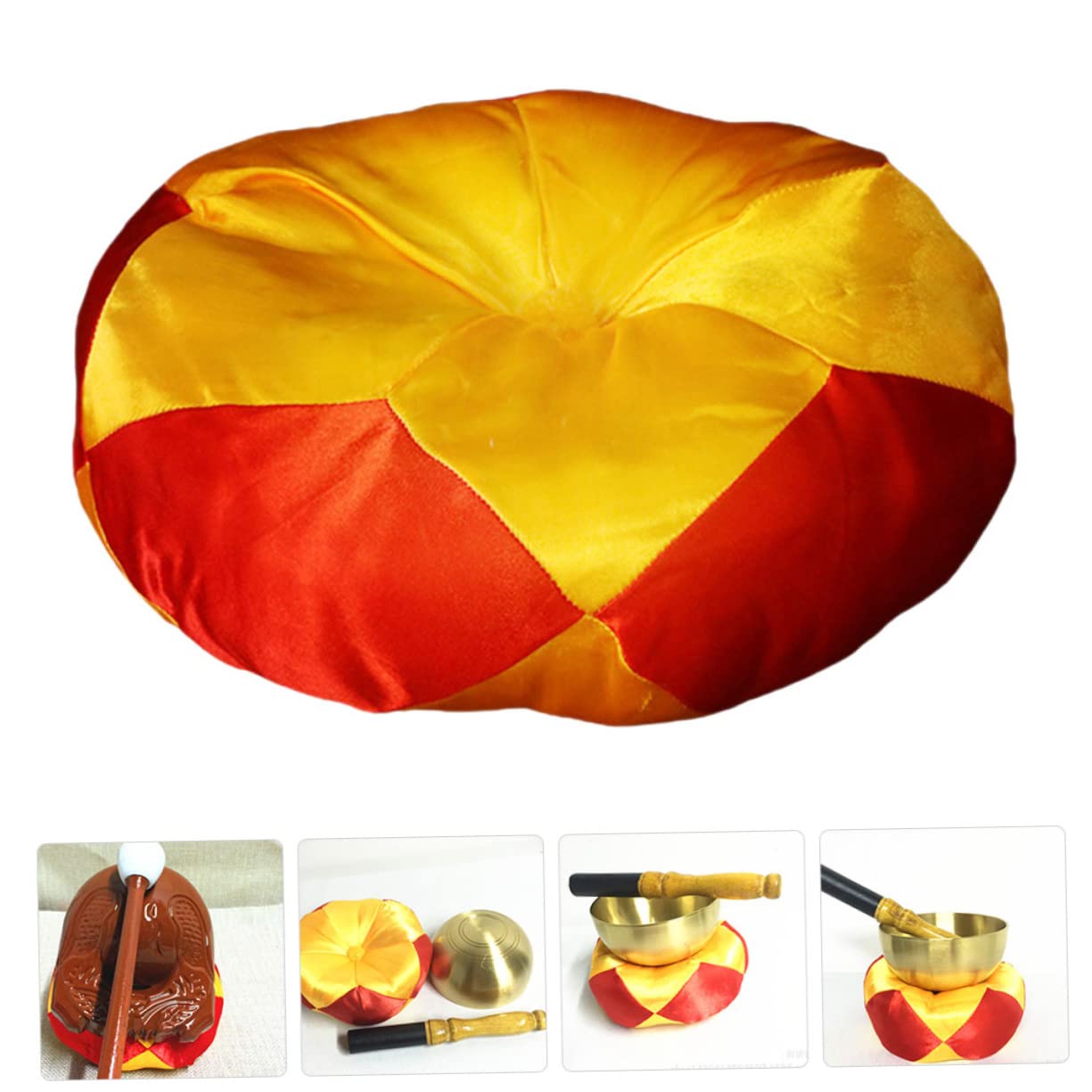 Coussin Anneau Pour Bol Chantant Tibétain – Tapis Rond Coton Brodé 11 Cm, Support Bol Sonore Méditation Bouddhiste