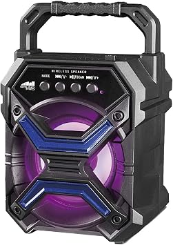 Naxa Electronics Portable Bluetooth Speaker & Disco Light, 3-inch, Blue