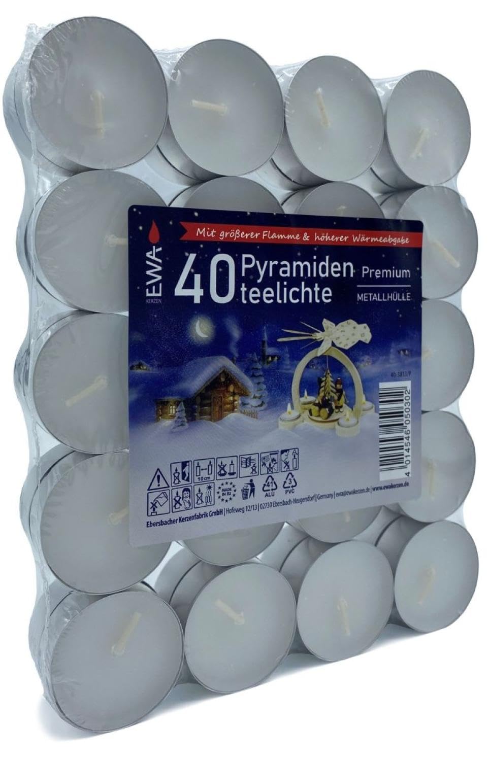 36-3813 - German Tealight Candle - Pack of 40-7.5