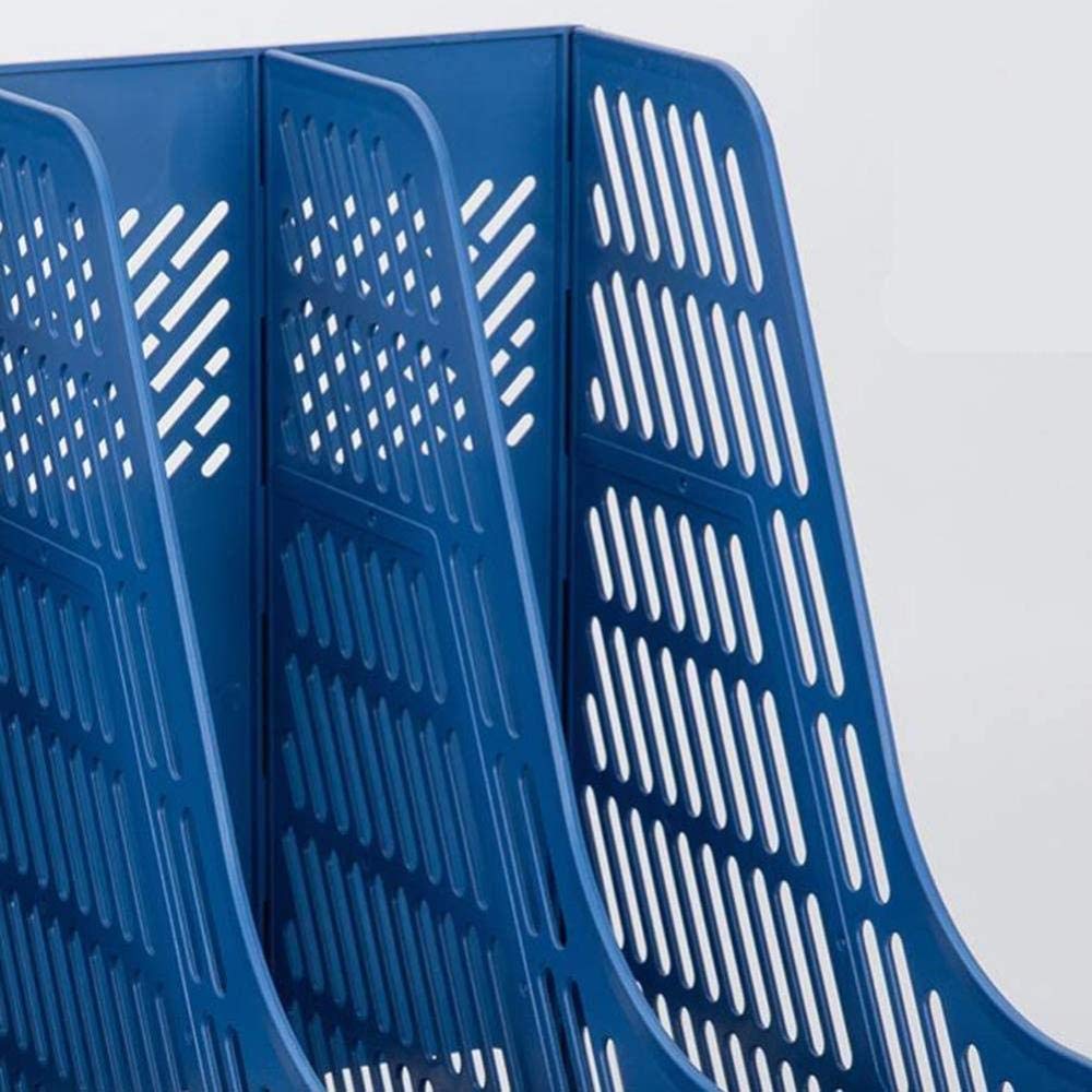 Portadocumenti, portariviste, ripiano portaoggetti in plastica, Portadocumenti a 4 Scomparti, Resistente, per Ufficio, Grigio