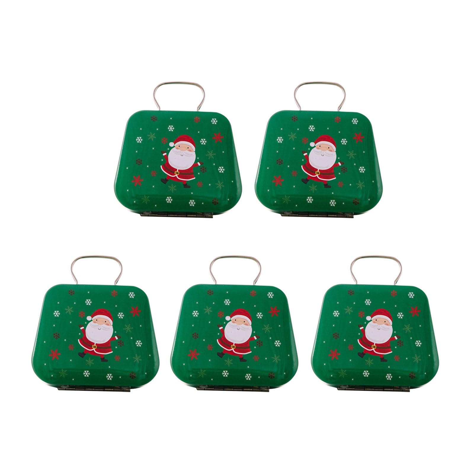 carotoe Of 5 Christmas Candy Tins in Iron Holiday Themed Metal Gifts Boxes for Confectionery and Home Decoration Metal Treat Containers