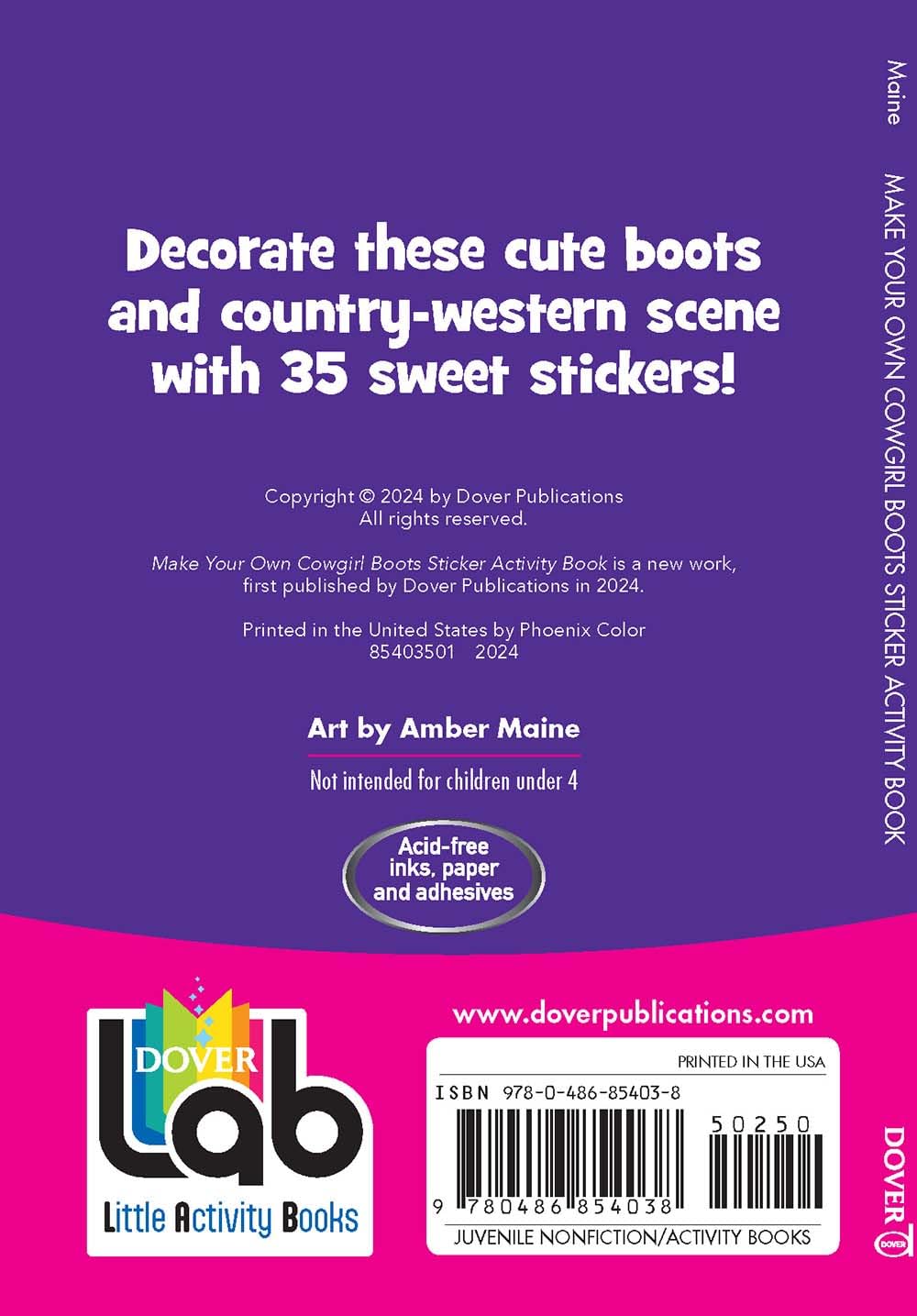 Make Your Own Cowgirl Boots Sticker Activity Book (Dover Little Activity Books: Fashion) image 2