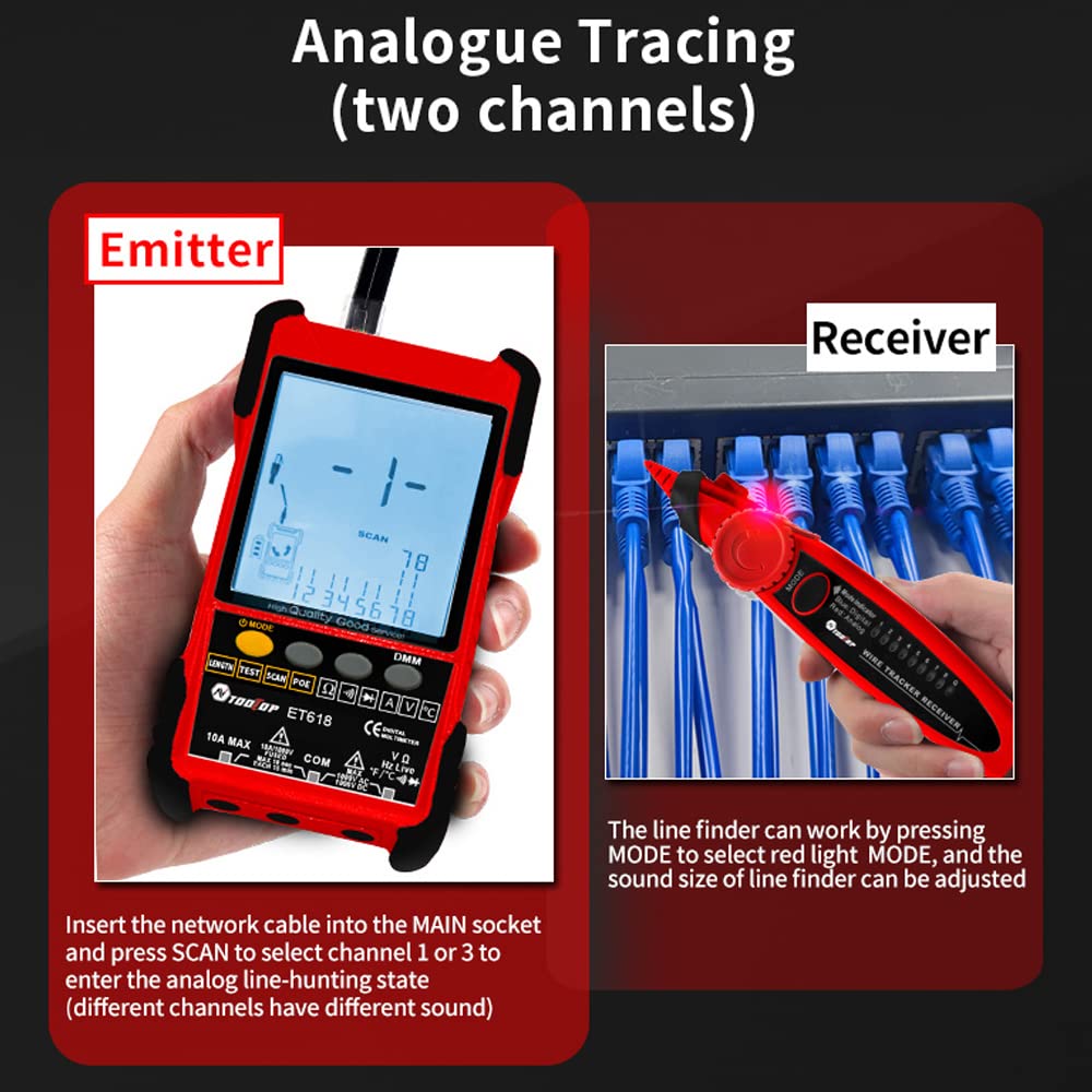 KKnoon ET618 performing analog wire tracing with emitter and receiver