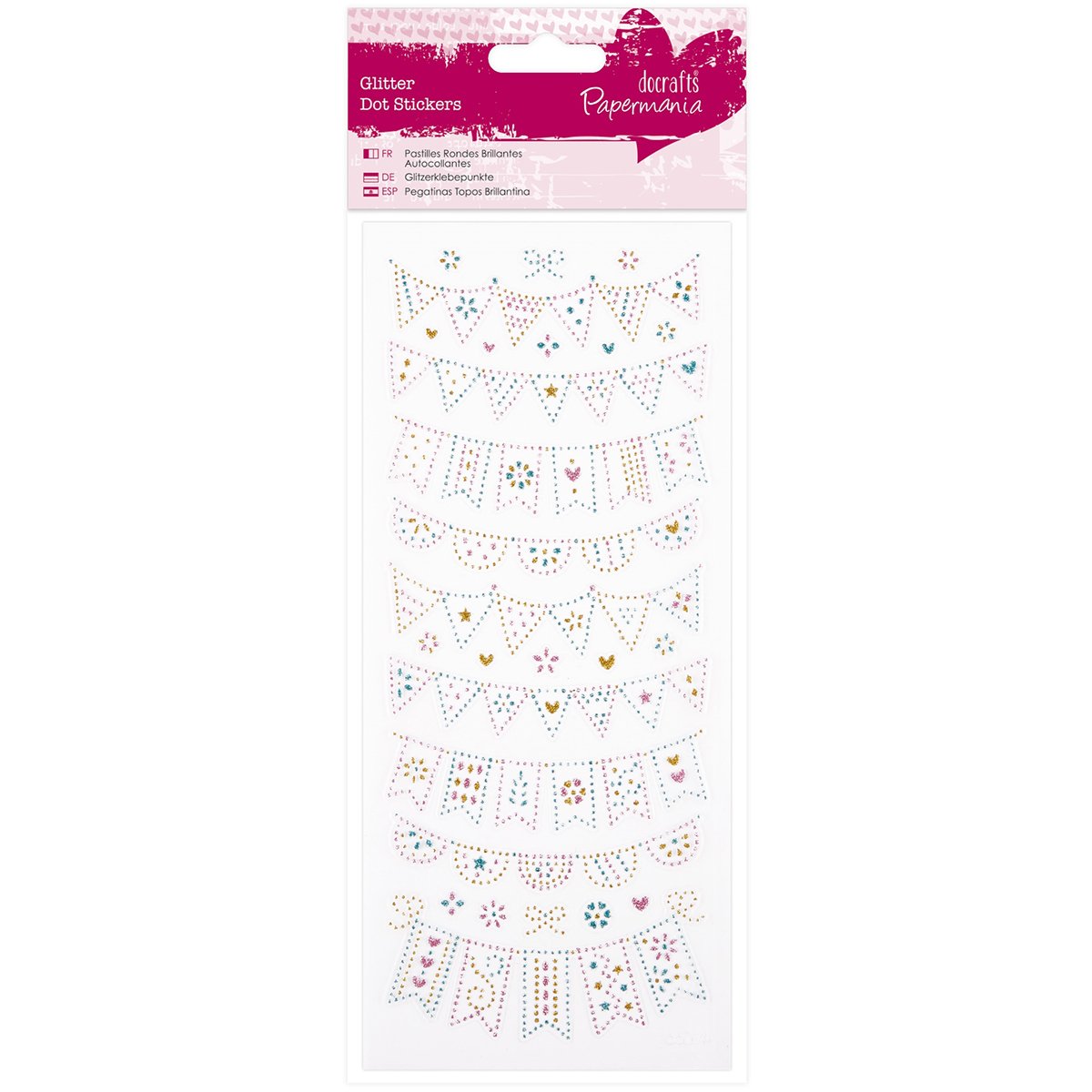 Papermania Glitter Dot Stickers - Bunting