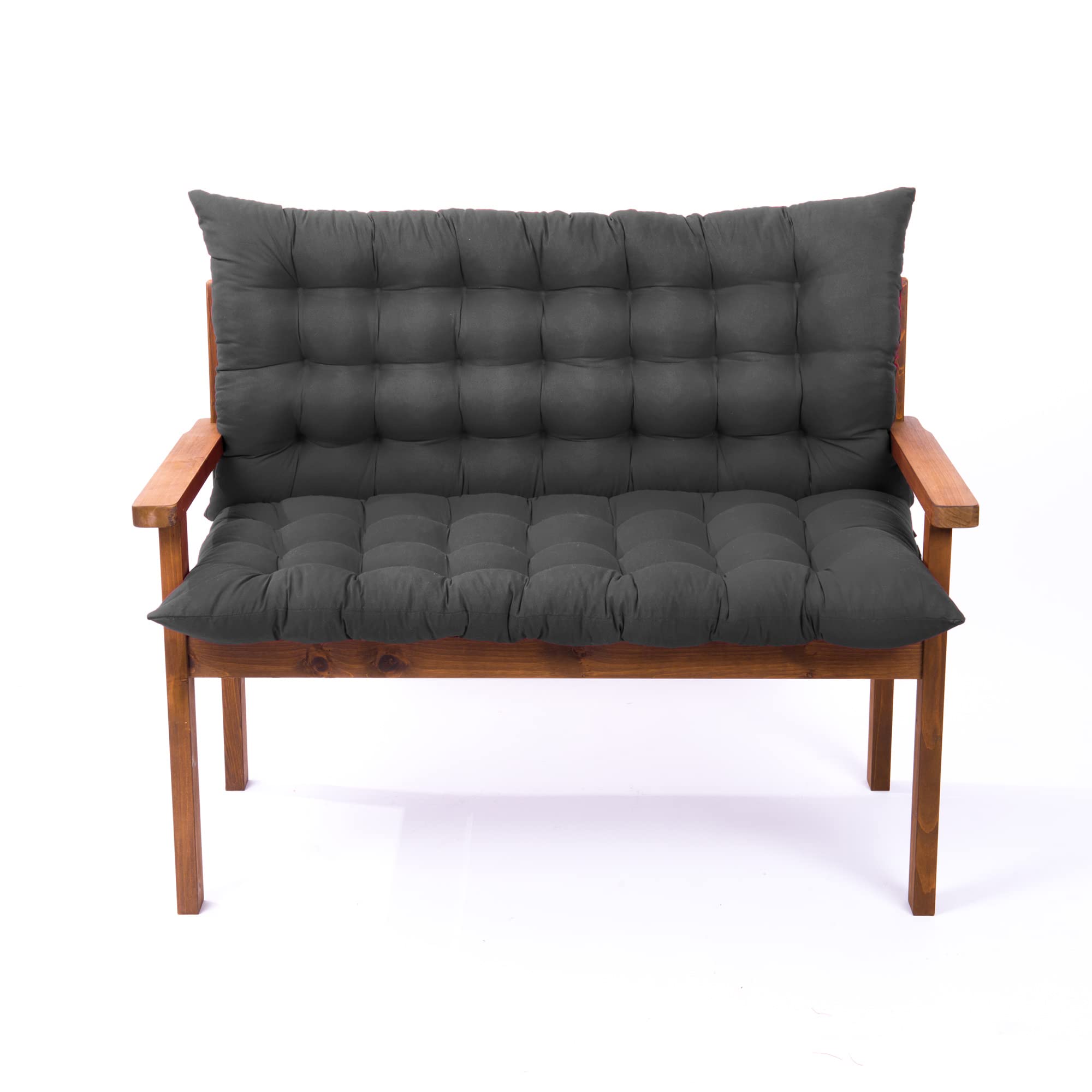 Coussin balancelle jardin 2-3 places matelas de rechange gris foncé 150x100x8 cm pour banquette