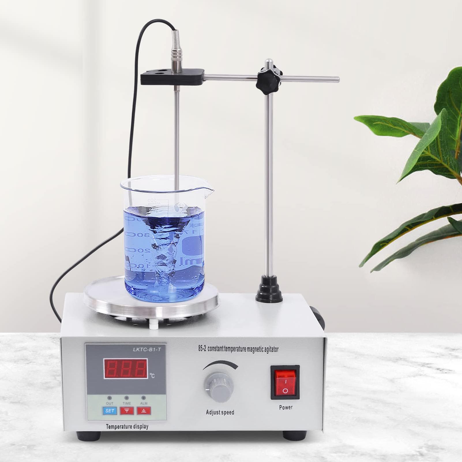 Agitatore Magnetico con Piastra riscaldante, agitatore Digitale con Piastra riscaldante, agitatore Magnetico con Display Digitale a LED per agitazione nella Ricerca scientifica Piastra