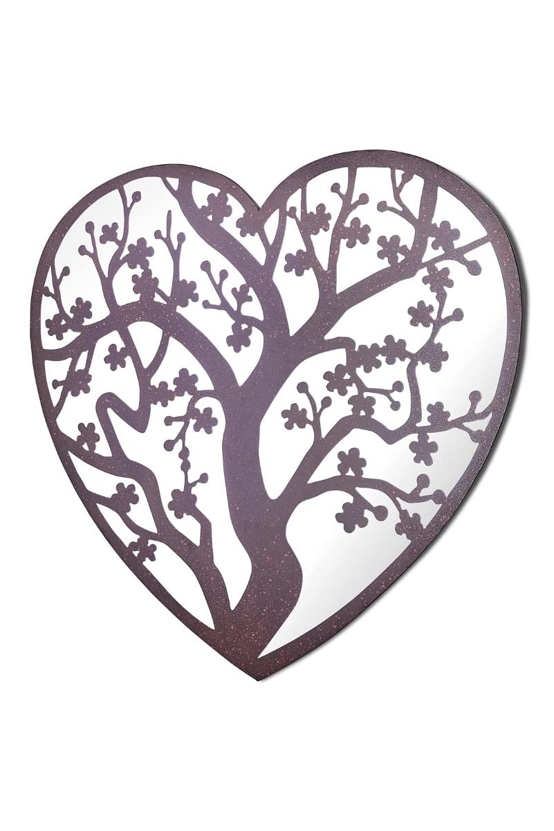 Metal Rustic Large Heart Shaped Garden Outdoor Mirror Kirkby Range 70cmX70cm