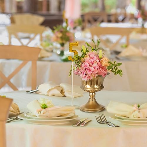 Miniatura 2 de Jarrones dorados para centros de mesa de boda, juego de 10 jarrones de metal, pequeños centros de mesa, arreglos de flores para boda, recepción,