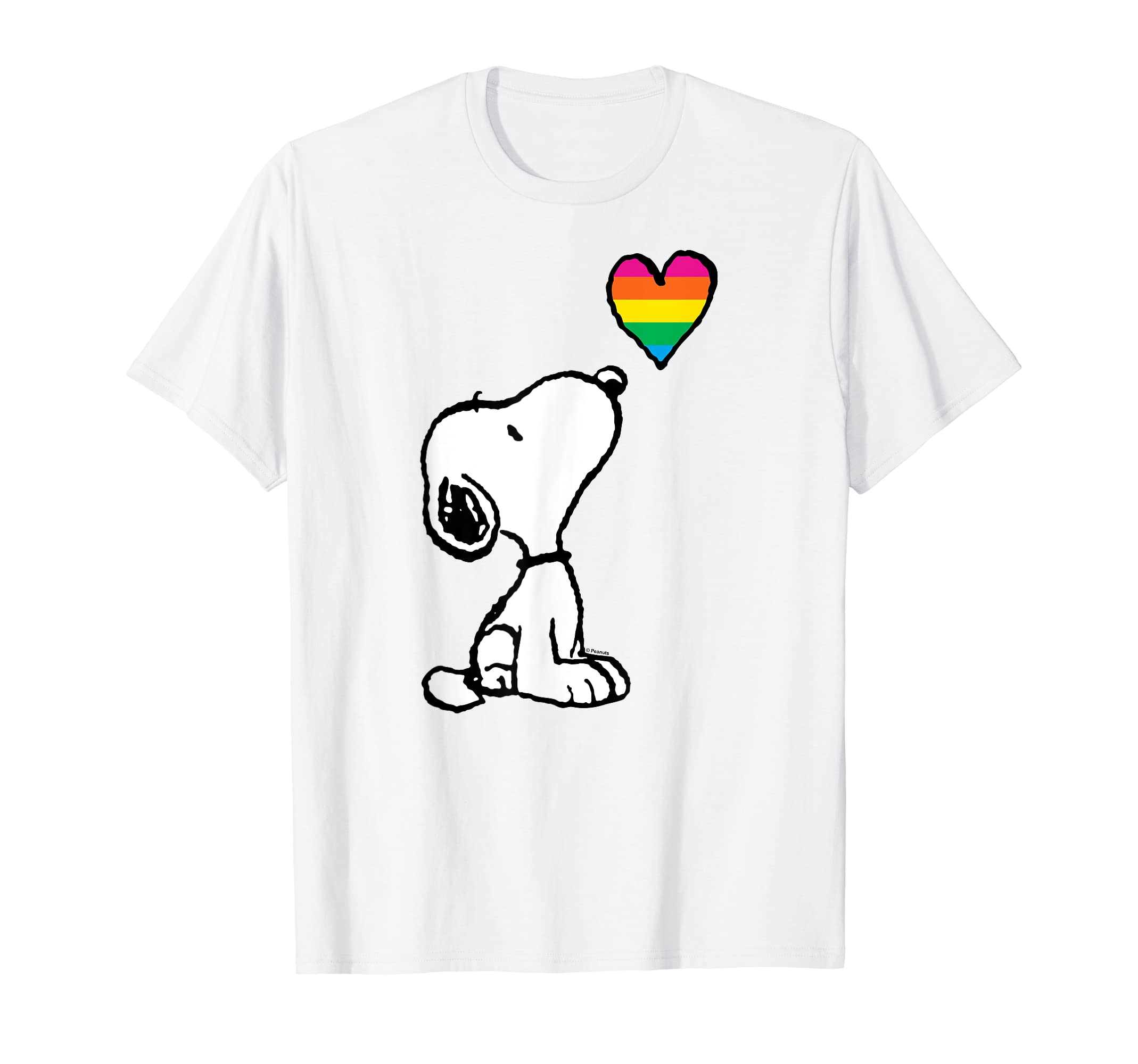 PeanutsSnoopy Pride Month Rainbow Heart T-ShirtOEKO-TEX STANDARD 100