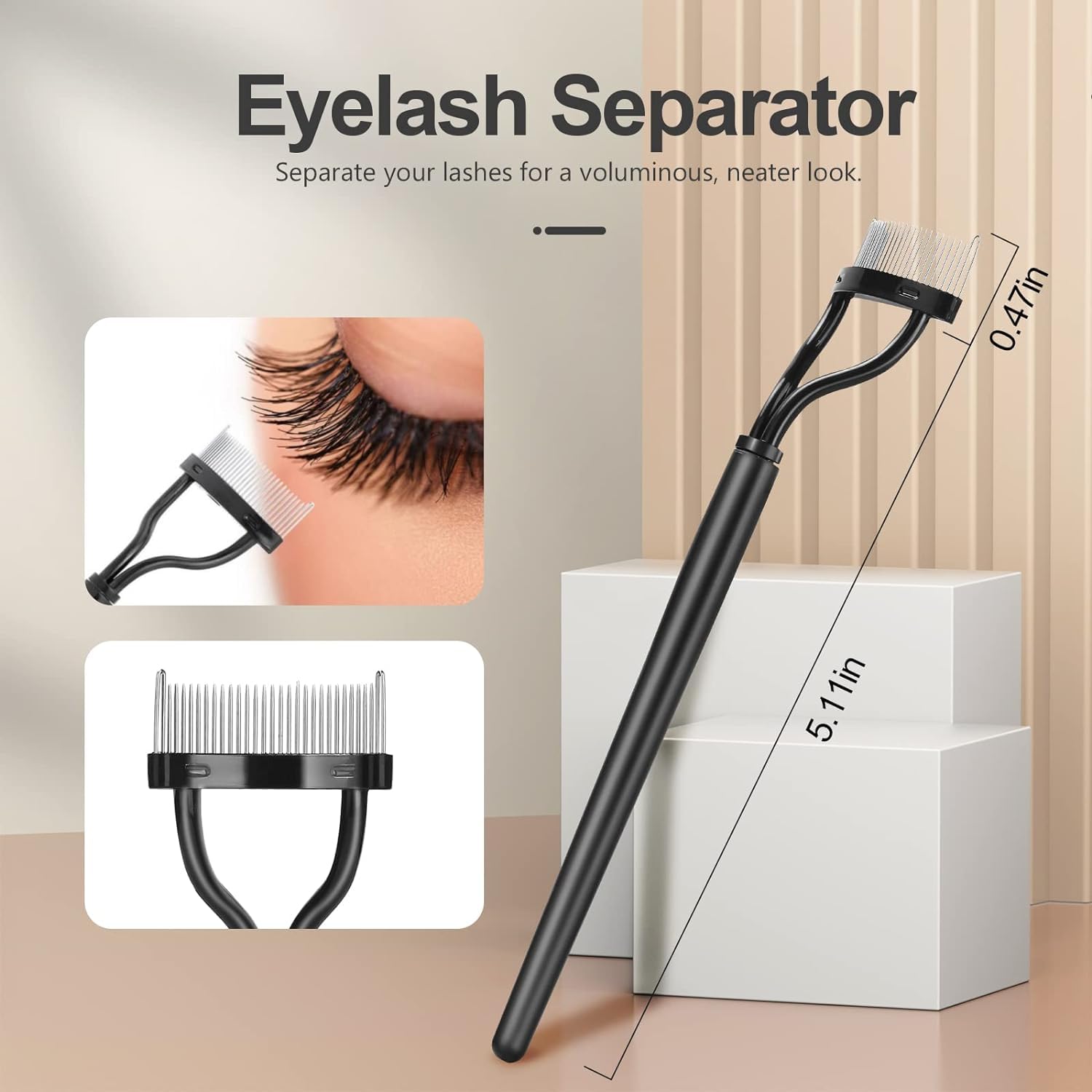 Lilitang Eyelash Comb Lash Separator Tool Brow Brush & Lash Spoolie Professional Eye Makeup Tools (5 Pieces Set) - Image 2