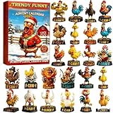 Ornements festifs interactifs : le calendrier du compte à rebours de l'Avent poussin présente des pendentifs en acrylique qui transmettent la lumière et peuvent être suspendus aux portes ou aux fenêtres, enrichissant l'atmosphère festive et agissant comme une pièce maîtresse interactive pour la décoration saisonnière de la maison.