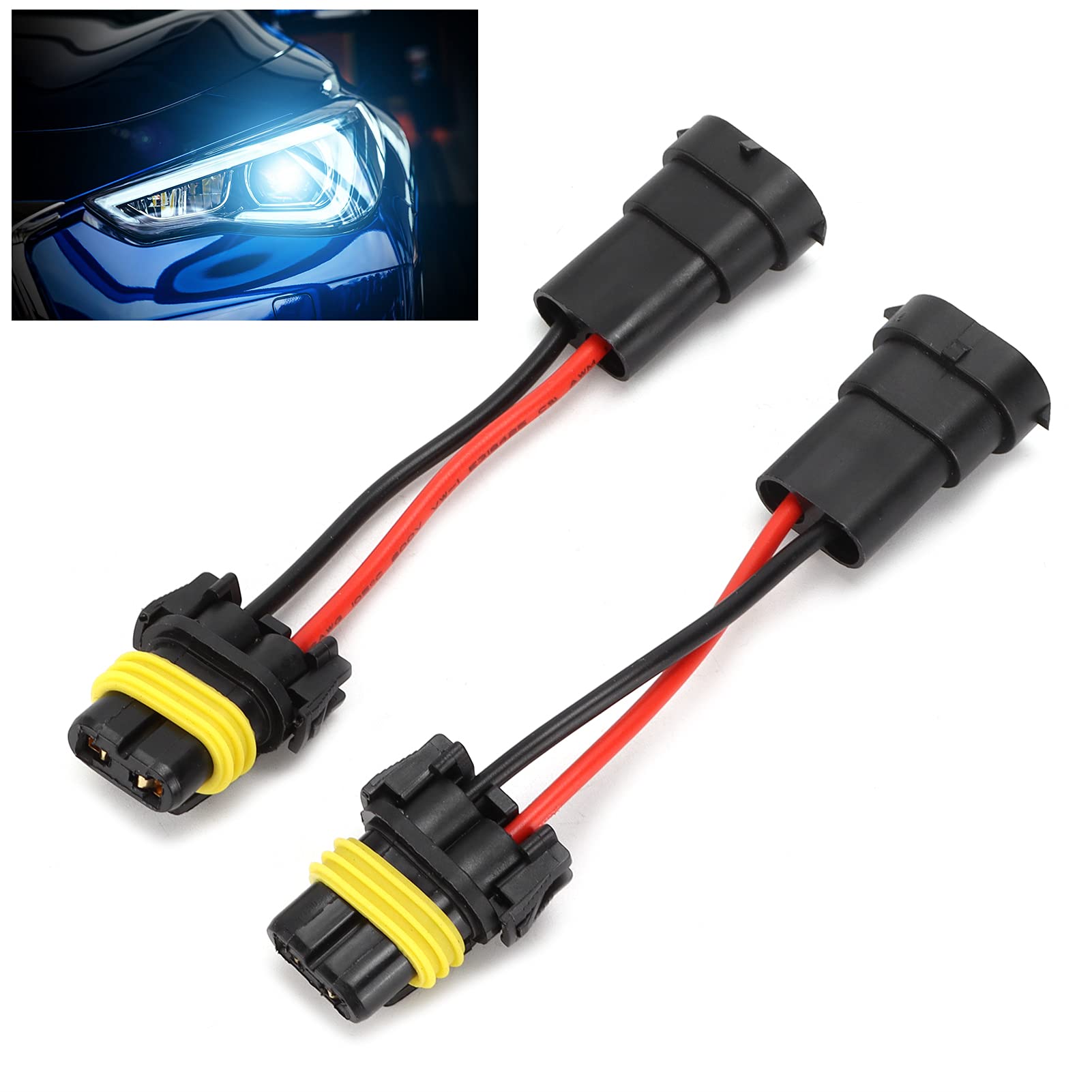 EBTOOLS Faisceau De Conversion Antibrouillard 9006 Vers H11/H8 - Câblage Électrique Plug & Play 1 Paire