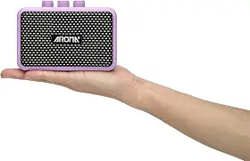 VEDO Aroma Amplificador de Guitarra Elétrica 5W Portátil Bluetooth 5.3, Mini Amp Alto-falantes Duplos 1.75 Pol, Som Clean e Overdrive 2000mAh, Carregamento Tipo-C, Iniciantes e Estúdio (Roxo)
