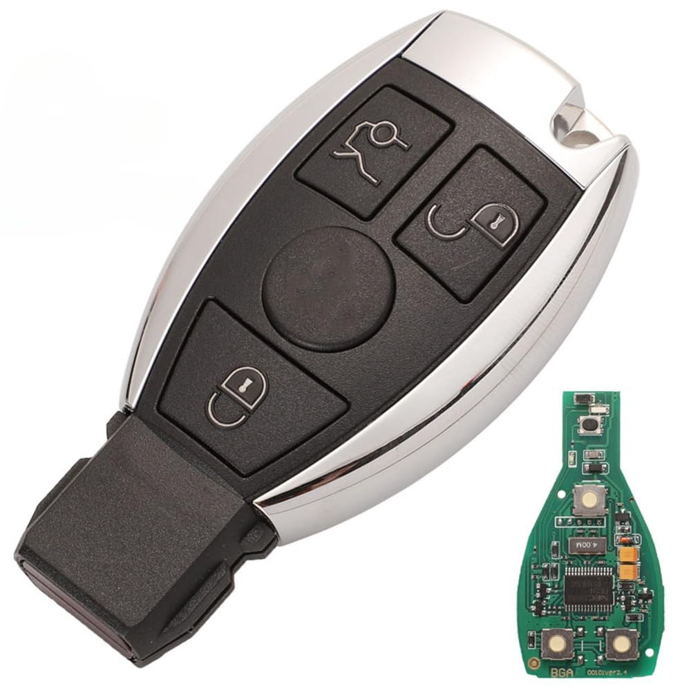 Fernbedienung Schlüsselkarte Autoschlüssel 3 Tasten gehäuse für BGA Chip für Mercedes Benz A B S E Klasse W203 W204 W205 W210 W211 W212 W221 W222 433MHZ