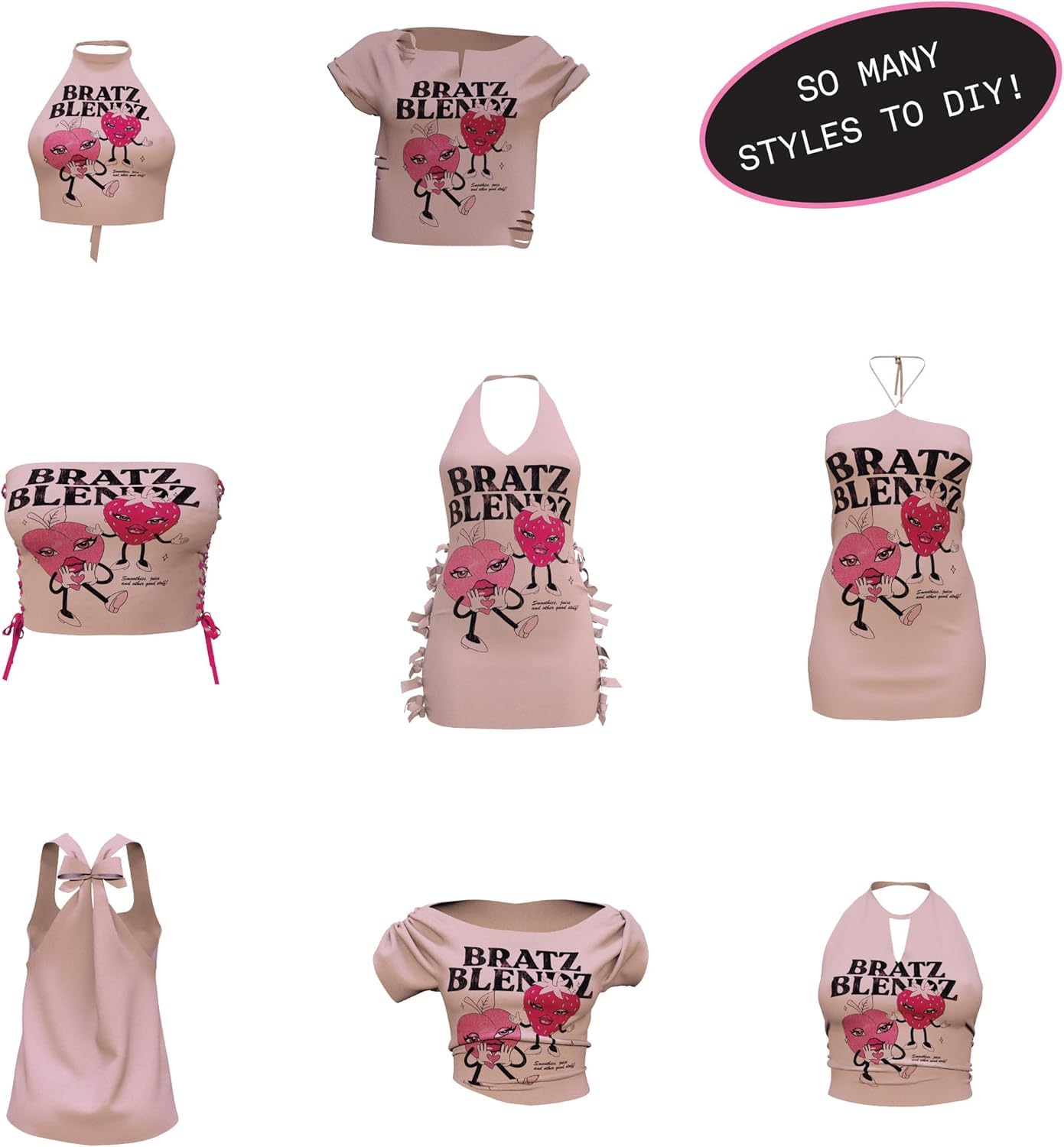 Bratz Stylin' Cloe - Muñeca de Moda con Camiseta Personalizable Que Puedes Usar, Incluye Accesorios, Lindos Juguetes para Niñas