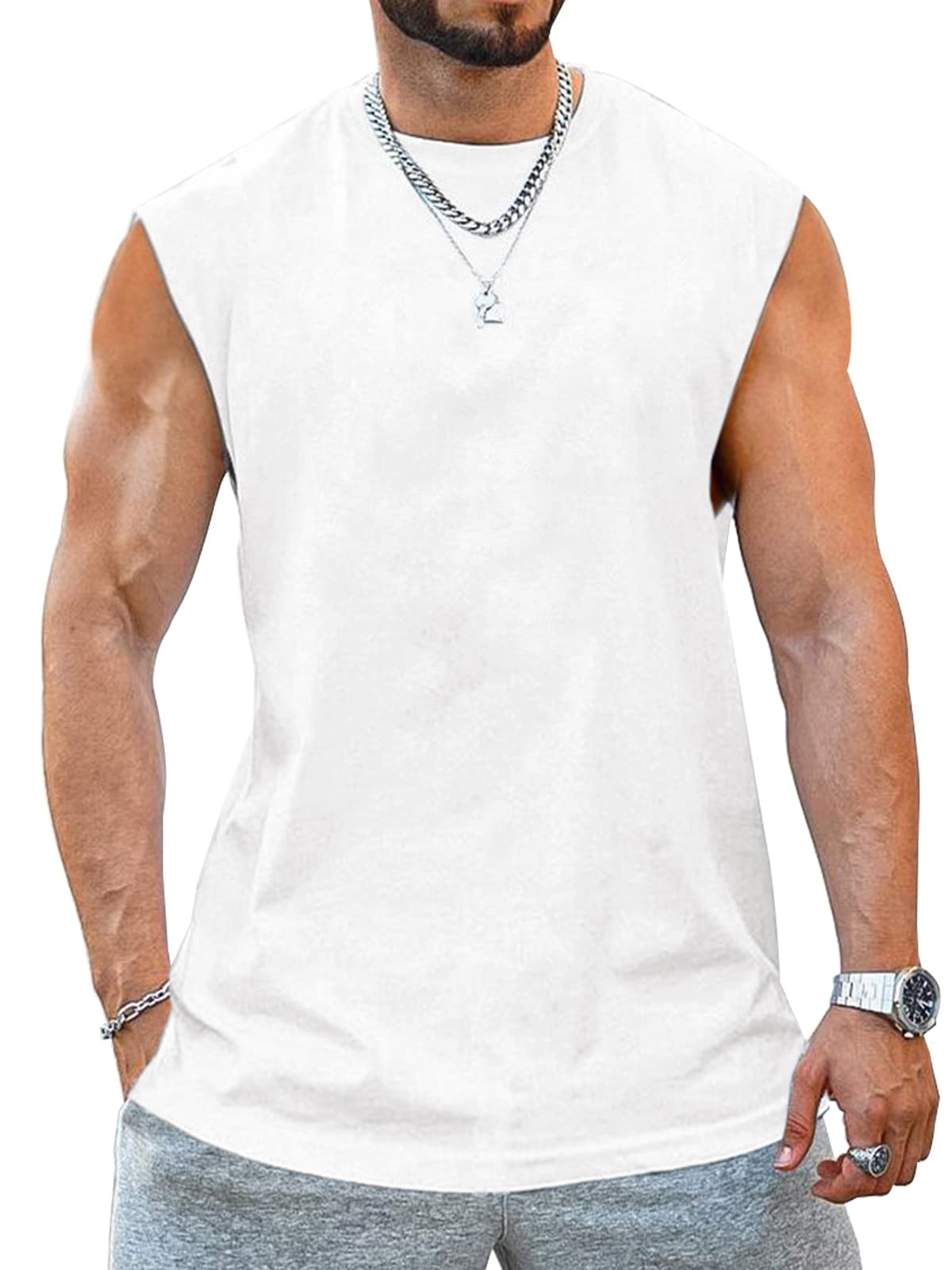 Tank Top męska koszulka bez rękawów, koszulka na ramiączkach, do treningu, sportu, fitnessu, na siłownię, koszulka na ramiączkach, koszulka dla mężczyzn
