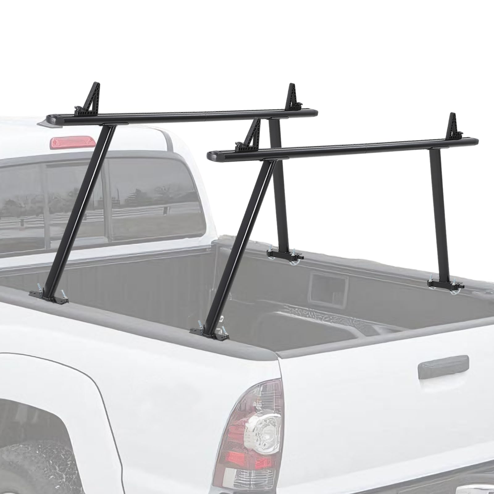 Photo 1 of ***Missing hardware***Adjustable Aluminum Truck Ladder Rack, 1000 LB Capacity, Powder-Coated No-Drill Crossbars 35.4–71" Adjustable Width Truck Bed Ladder, Heavy-Duty 2-Bar Utility Rack for Pickup, Kayaks, Lumber, Ladders