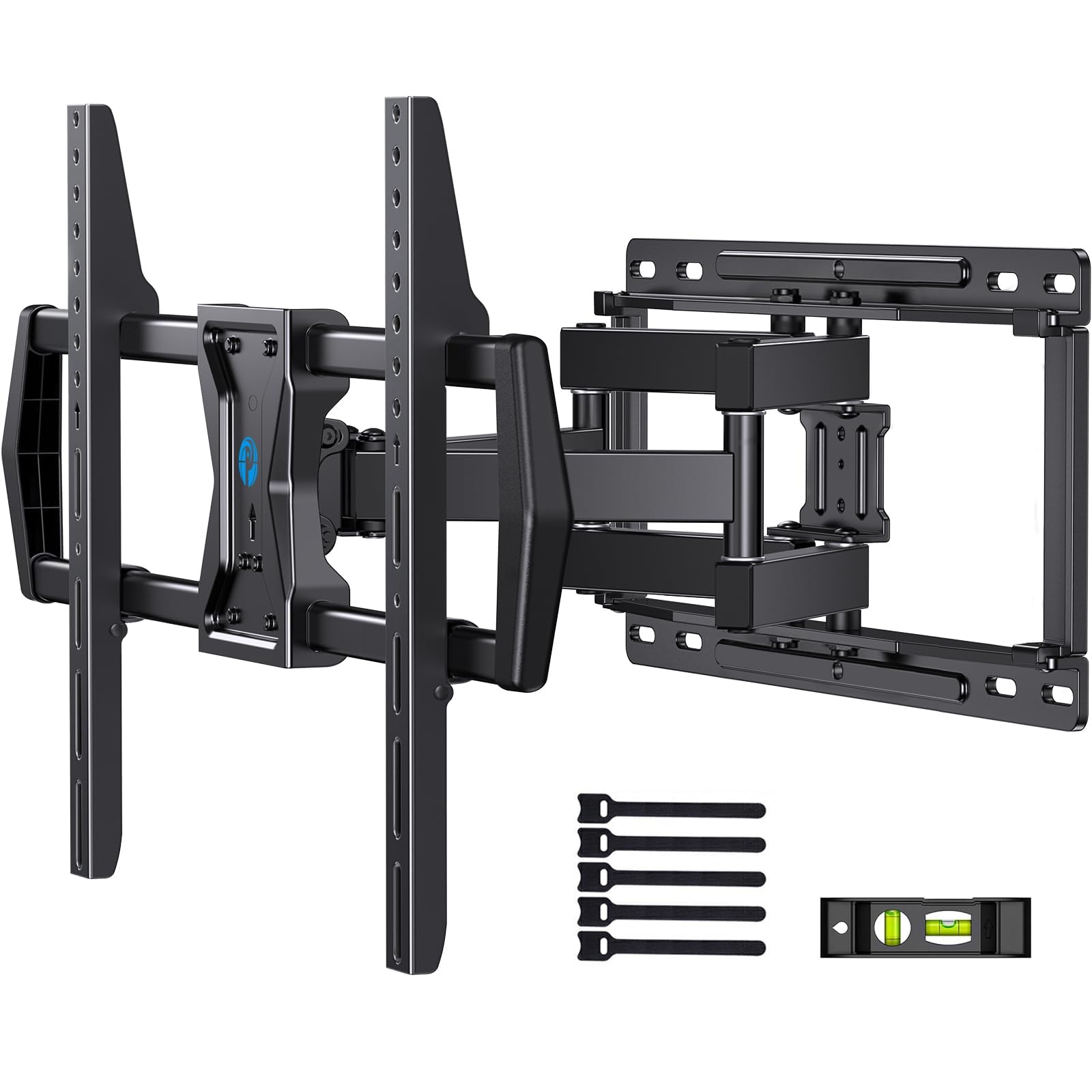 Full Motion TV Wall Mount for Most 37-75 inch TVs, Wall Mount Bracket with Dual Articulating Arms, Swivel, Tilt, Max VESA 600x400mm up to 100 lbs, TV Mount Fits 12”/16” Wood Studs, PILF6