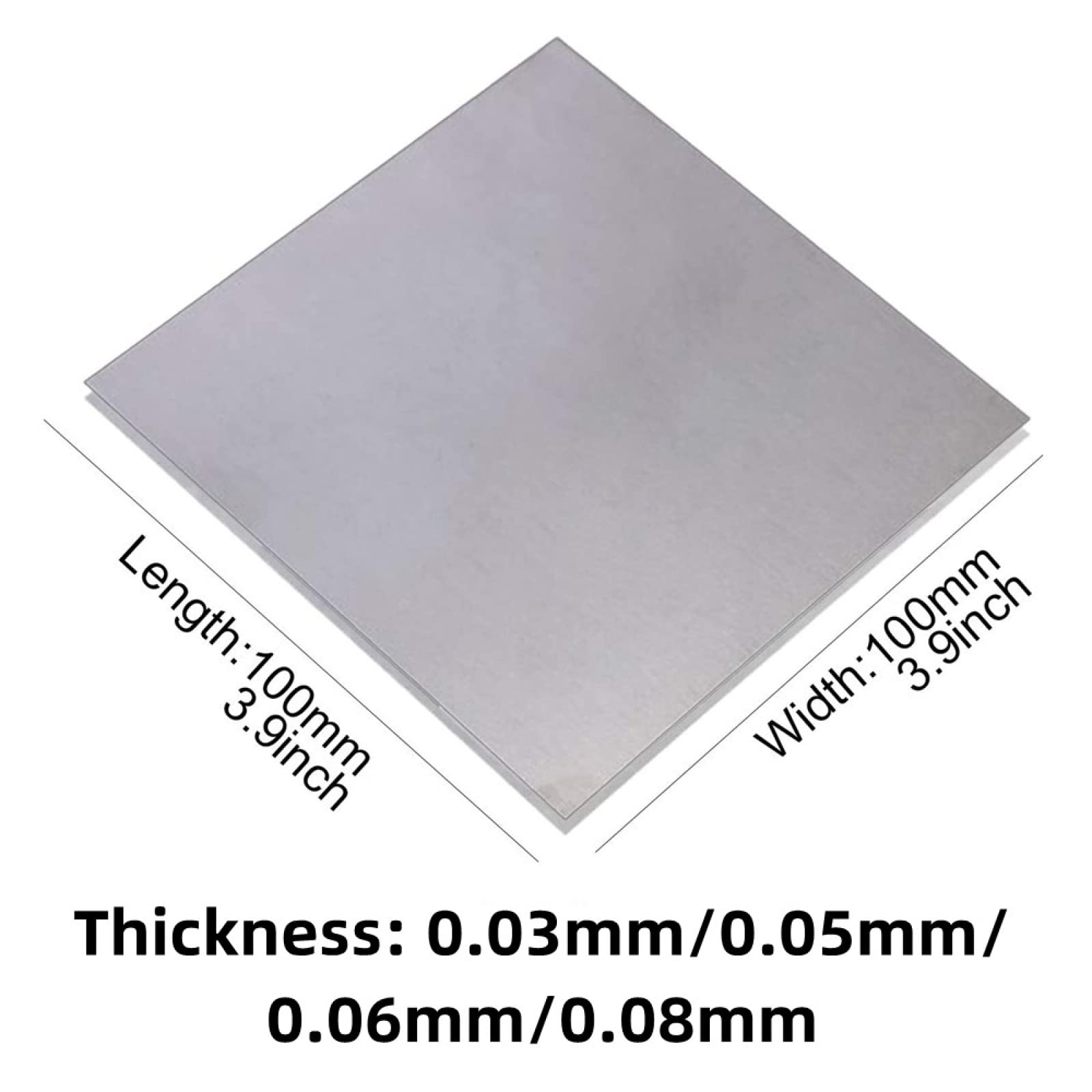Feuille De Tungstène De Haute Pureté, Utilisée Pour Fabriquer Le Corps De Radiateur Du Four À Vide Électrique, Plaque De Tungstène En Métal, Longueur 100 Mm, Largeur 100 Mm, Épaisseur,0,08 Mm