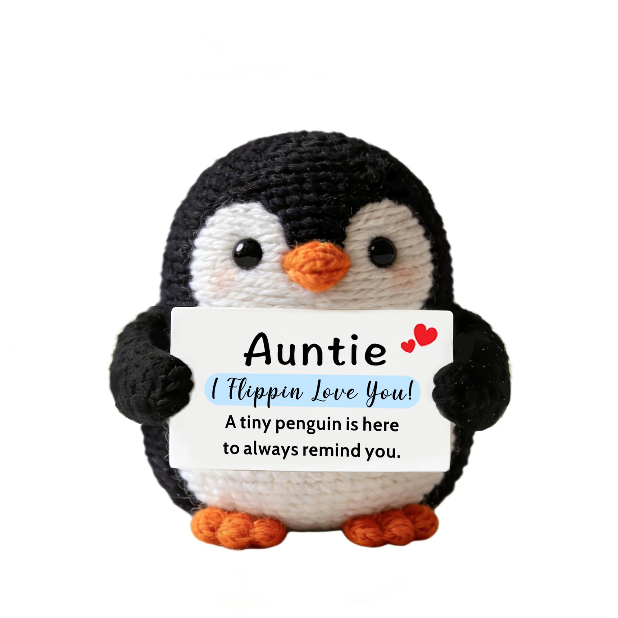 HULALA Auntie Gifts For Birthday Christmas Handmade Crochet Penguin With Card Decoration Ornament Keepsake Present โ image 1