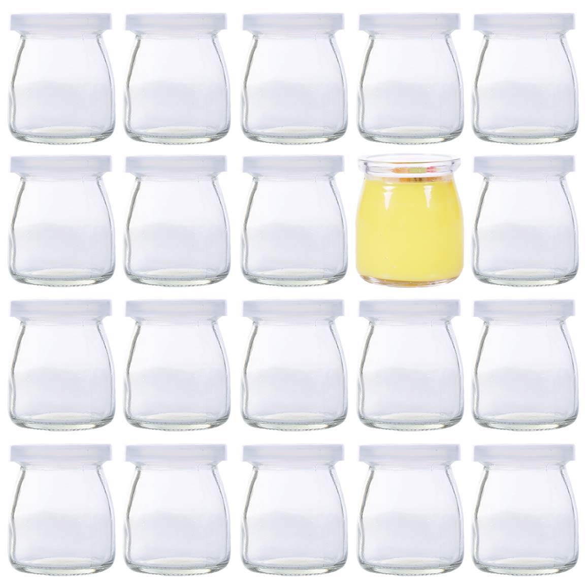 Buy Kingrol 20 Pack 7 oz Glass Jars with Lids, Replacement Pudding