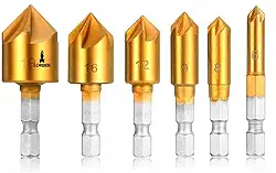 Jogo com 6 Brocas Escareadoras Lorben Chanfrar Madeira Alumínio 6mm a 19mm GT6208