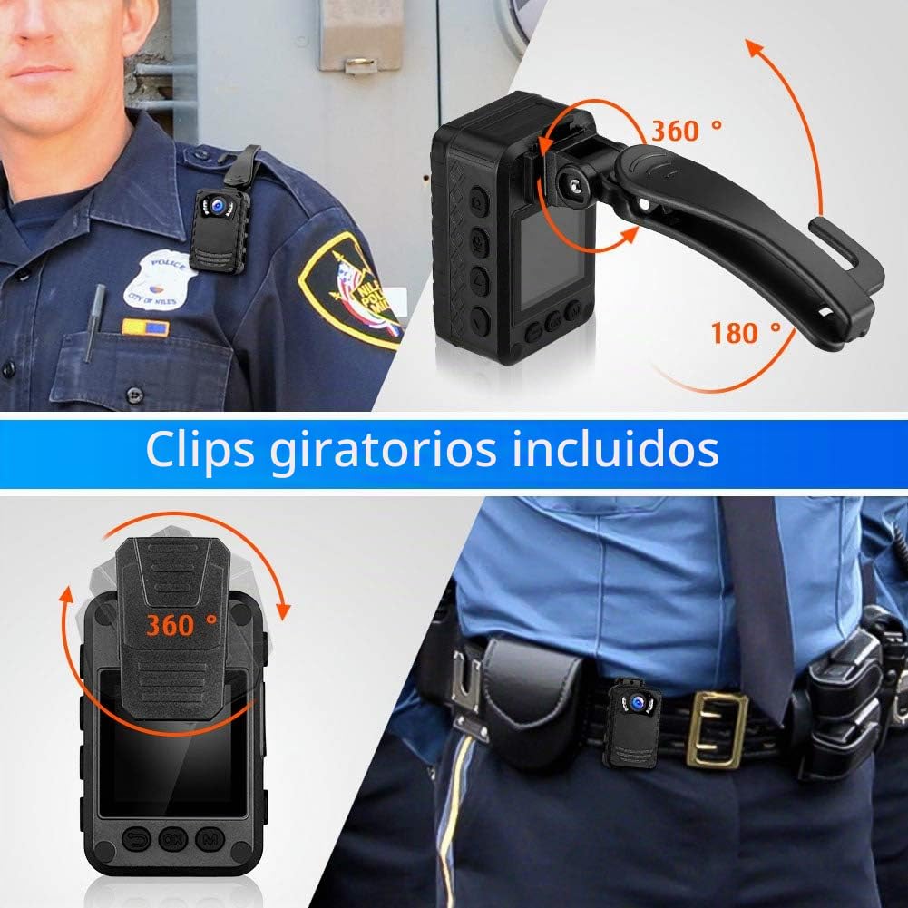 BOBLOV N9 Body CAM Mini, cámara Corporal de 64 GB Full HD 1296P, pequeña cámara Corporal policial con visión Nocturna portátil para protección Diaria o Viajes al Aire Libre, el Cuerpo más pequeño
