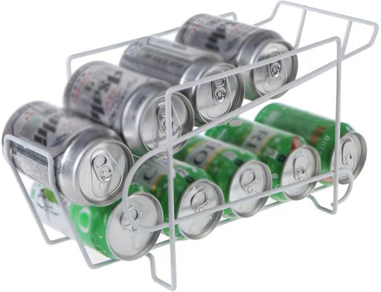 INLIMA Appliance Shelf for Kitchen Double Layer Storage Cans Rack Beverage Soda Coke Beer Can Dispenser Holder Refrigerator Kitchen Desktop Cans Organizer Shelf