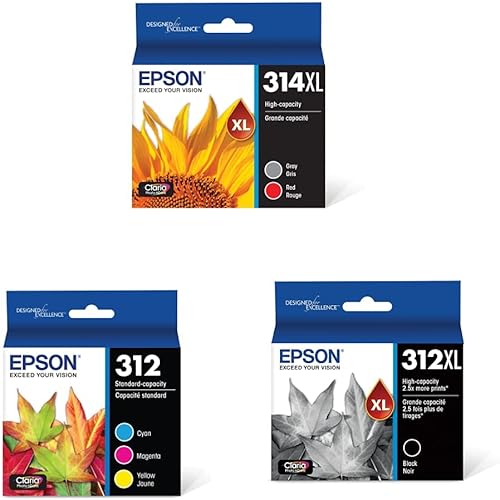 Epson T314 y T312 Claria Photo HD Ink - Cartuchos de capacidad alta y estándar