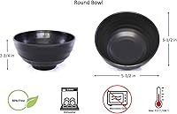 Vista 5 de Lucky Star (redondos, melamina tazones Pho sopa de fideos Ramen Wonton sopa tazón de arroz, 4.5" (8 oz), 5.5" (16 oz), 7.5" (46 oz), Negro, Swirl
