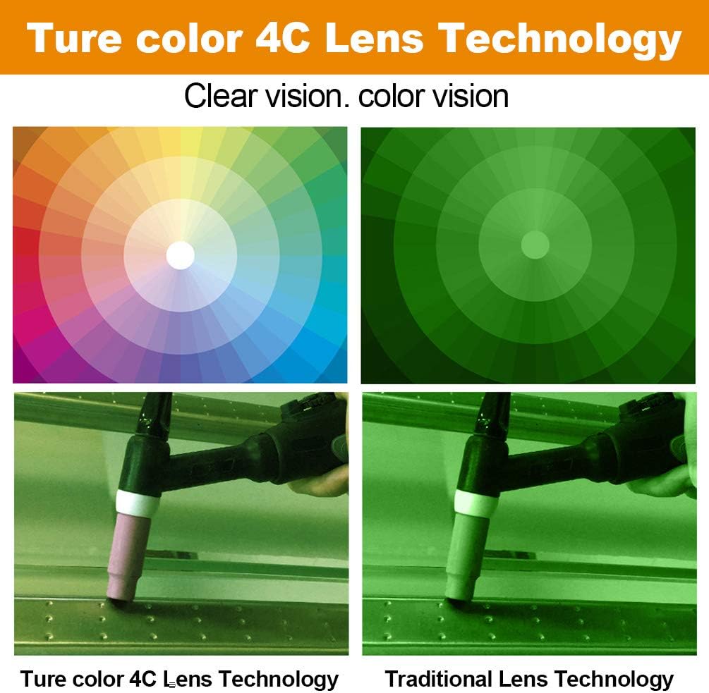 🛒 Flash Sale HZXVOGEN 3.94X3.66 Large Viewing Screen True Color Solar Powered Auto Darkening welding Helmet 4 Arc Sensor Wide Shade 4~5/9-9/13 for TIG MIG Arc Weld Grinding Welder Mask (Model:LY800F)