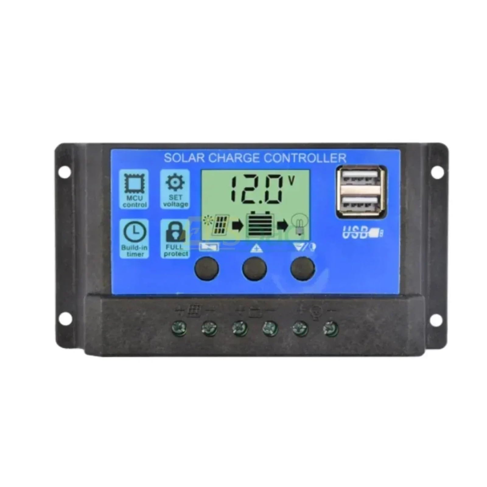 Kontroler ładowania słonecznego 12 V/24 V PWM 10A 30A 60A 100A z regulowanym ustawieniem timera wyświetlacza LCD EESBAO Panel słoneczny(30A)