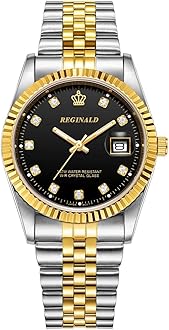 Reginald Watches for Women Fashion Watch Luminous Hands Sapphire Stainless Steel Quartz Rome Dial Gold Watches