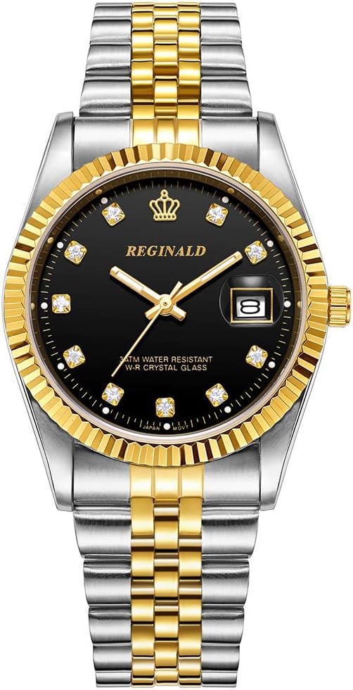 Reginald Watches for Women Fashion Watch Luminous Hands Sapphire Stainless Steel Quartz Rome Dial Gold Watches