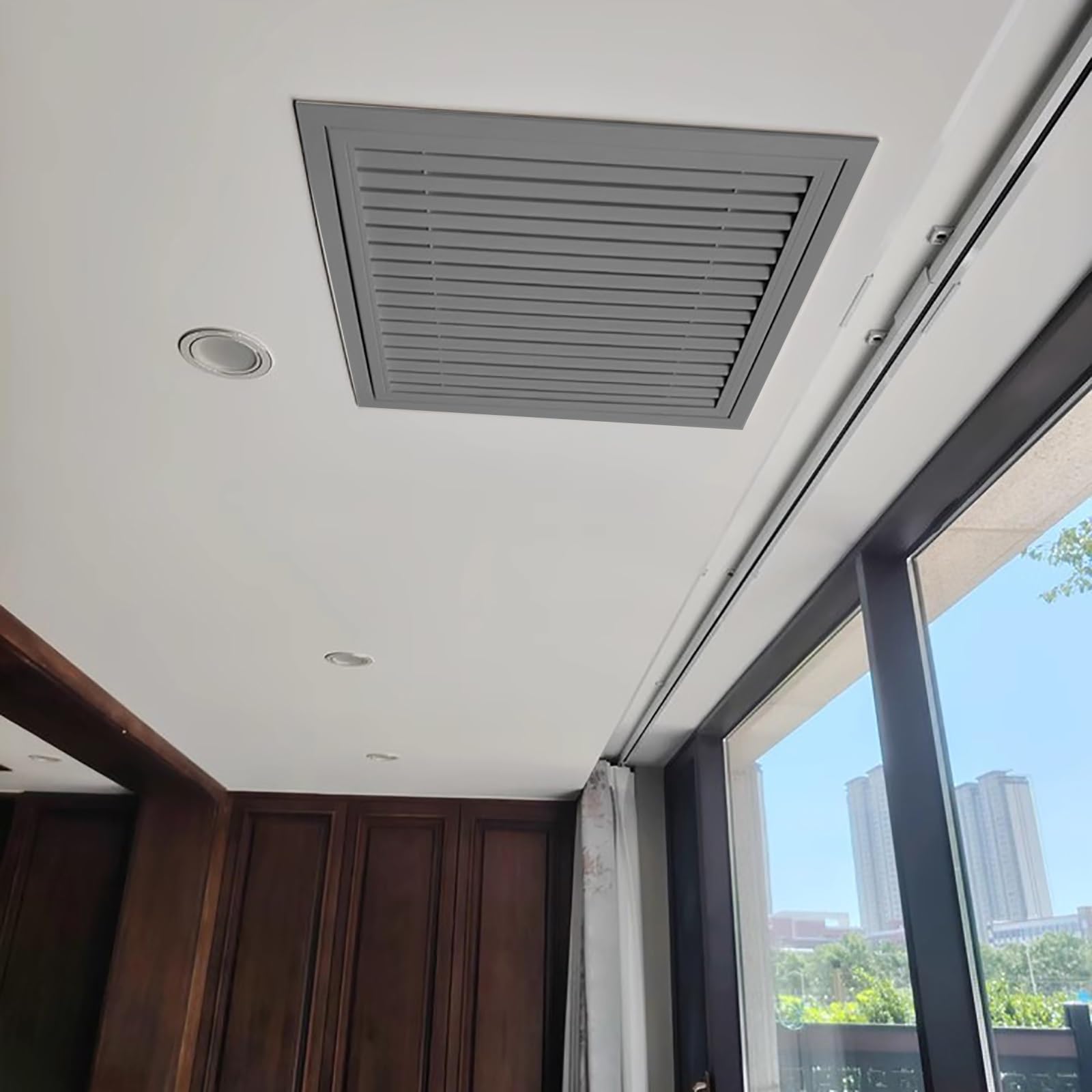 Coperture per Griglie di Ventilazione per Pareti O Soffitti, Griglia di Scarico Quadrata, Pannello di Accesso per Ventilazione di Dimensioni Personalizzate(Gray,70x70cm (27.6x27.6in))