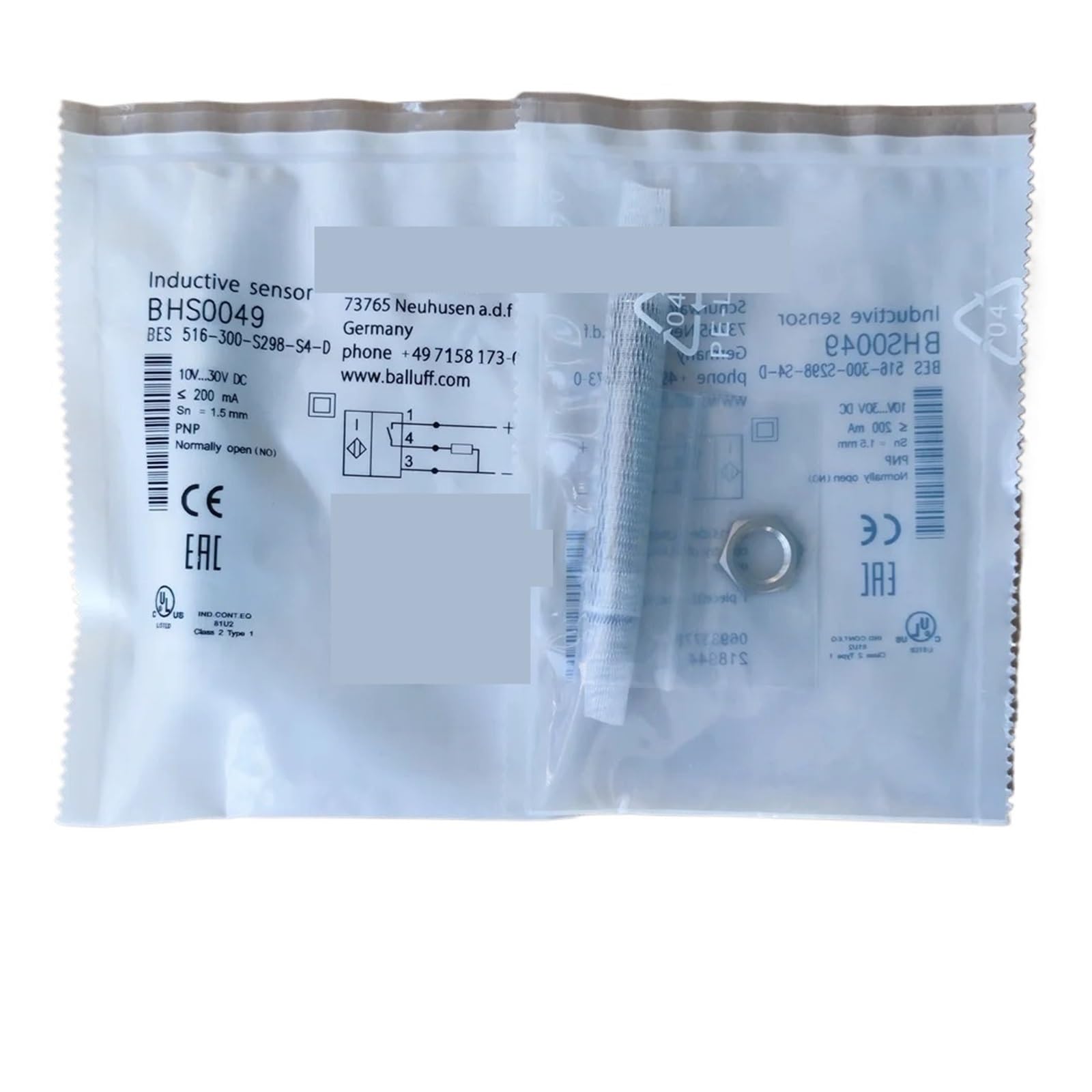 OSHZIKJII 1PC B.ES516-300-S298-S4-D BHS0049 Proximity Switch Sensor