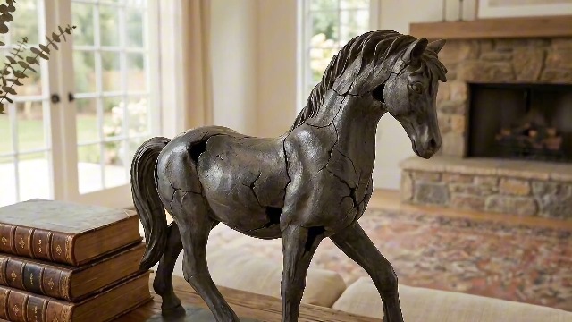 Estatua Decorativa de Caballo en Resina Marrón miniatura 7