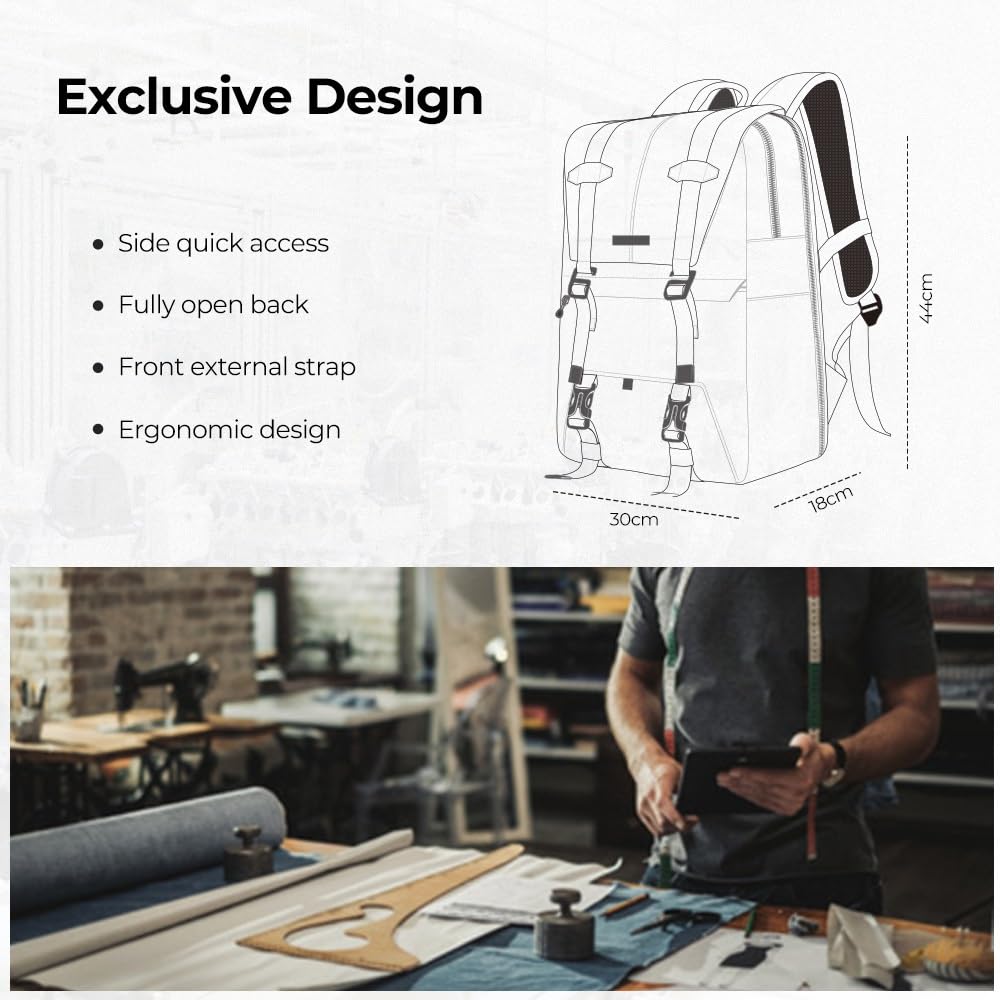 Borsa Reflex Zaino fotografico con copertura antipioggia, borsa da viaggio for fotografia all'aperto, può trasportare un treppiede, accesso rapido laterale, design ergonomico(KF13.087AV1)